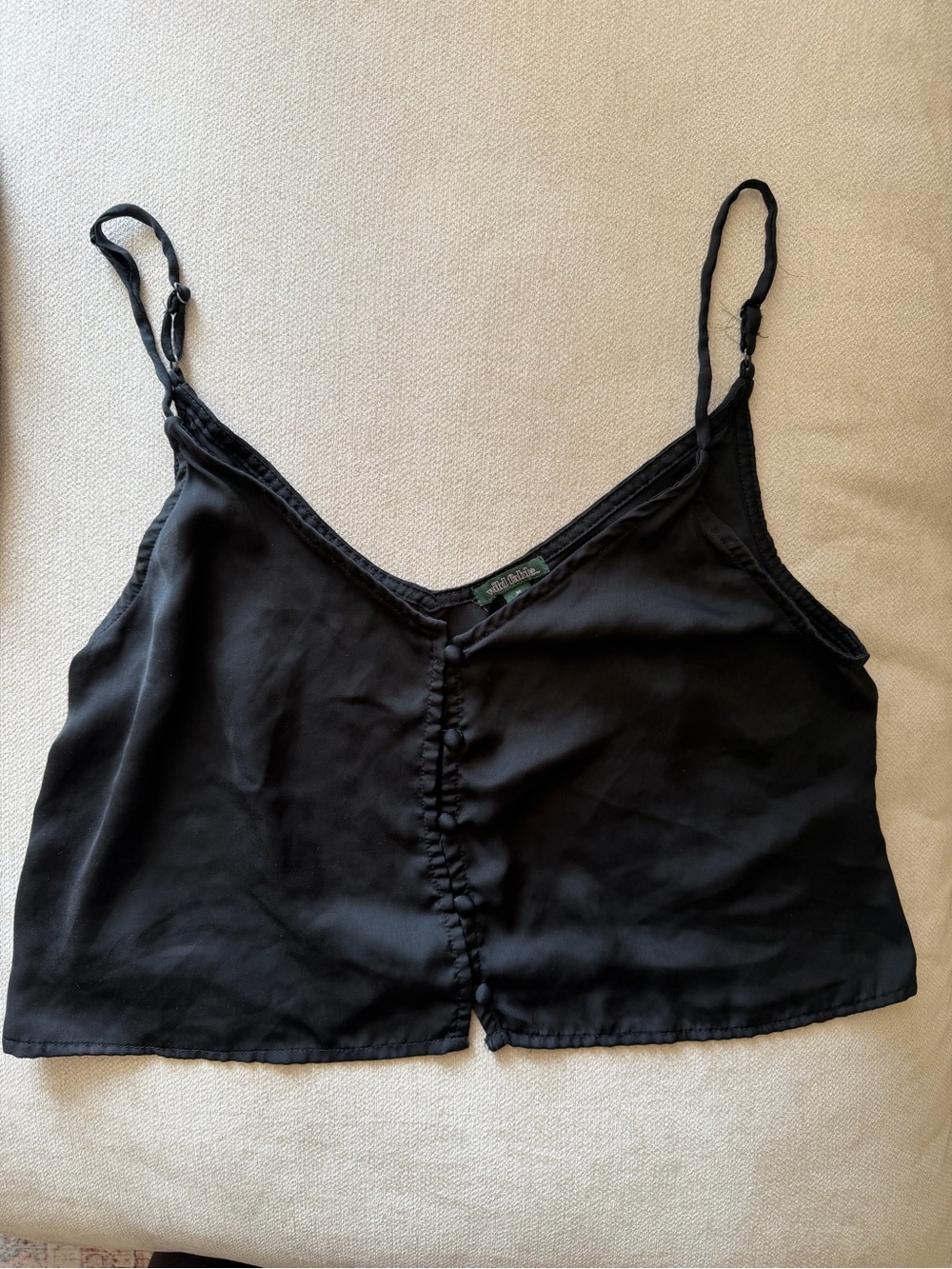 Black Button-Front Cami Top